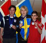 Von links 2. Platz Øyvin Kulseng, Norwegen, 1. Platz Filip Wilhelmsson, Schweden und 3. Platz Markus Bergendorff aus Dänemark