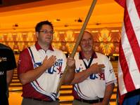 Fahnenträger aus den USA