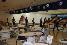 Einmarsch Sieger und Platzierten Dameneinzel