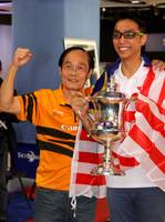 Syafiq Ridhwan Abdul Malek aus Malaysia mit seinem Coach