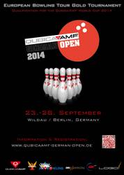 Plakat mit QR-Code verweist nach dem Einscannen auf die QubicaAMF German Open Homepage
