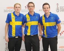 Jesper Svensson, Martin Larsen und Daniel Fransson aus Schweden wurden zweite in diesem Squad