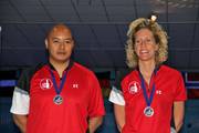 Silbermedaille für Mai Ginge Jensen aus Dänemark mit ihrem Coach Cornelio Garcia