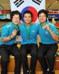 Weltmeister 2008 im Trio: Korea (Namen siehe links)