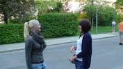 Lass uns Spass haben beim Einzel.