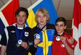 Von links 2. Platz Øyvin Kulseng, Norwegen, 1. Platz Filip Wilhelmsson, Schweden und 3. Platz Markus Bergendorff aus Dänemark