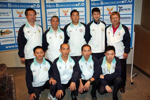 hinten von links: Yang Kuan-Chang, Cheng I-Fang, Cheng Hsing-Chao, Hung Kun-Yi und Cheng Tung-Jung, vorne von links: Lin Chung-Hsien, Hsieh Chin-Liang, Tsai Ting-Yun und Wu Hao-Ming