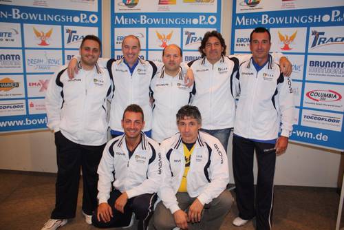 hinten von links: Marco Boccato, Frederico Rossi, Massimo Pirozzi, Marco Reviglio, Mauro Rampi, vorne von links: Pier Paolo De Filippi, Amdedeo Spada